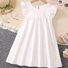 Girls Ruffle Dress Sleeveless Summer Party Wedding Princess Dress