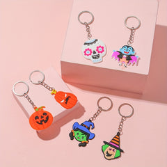 Halloween Keychain Pumpkin Cat Hat Witch Key Chain Bag Handbag Decor