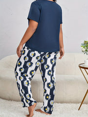 Lounge Set Women's Plus Tee & Pants