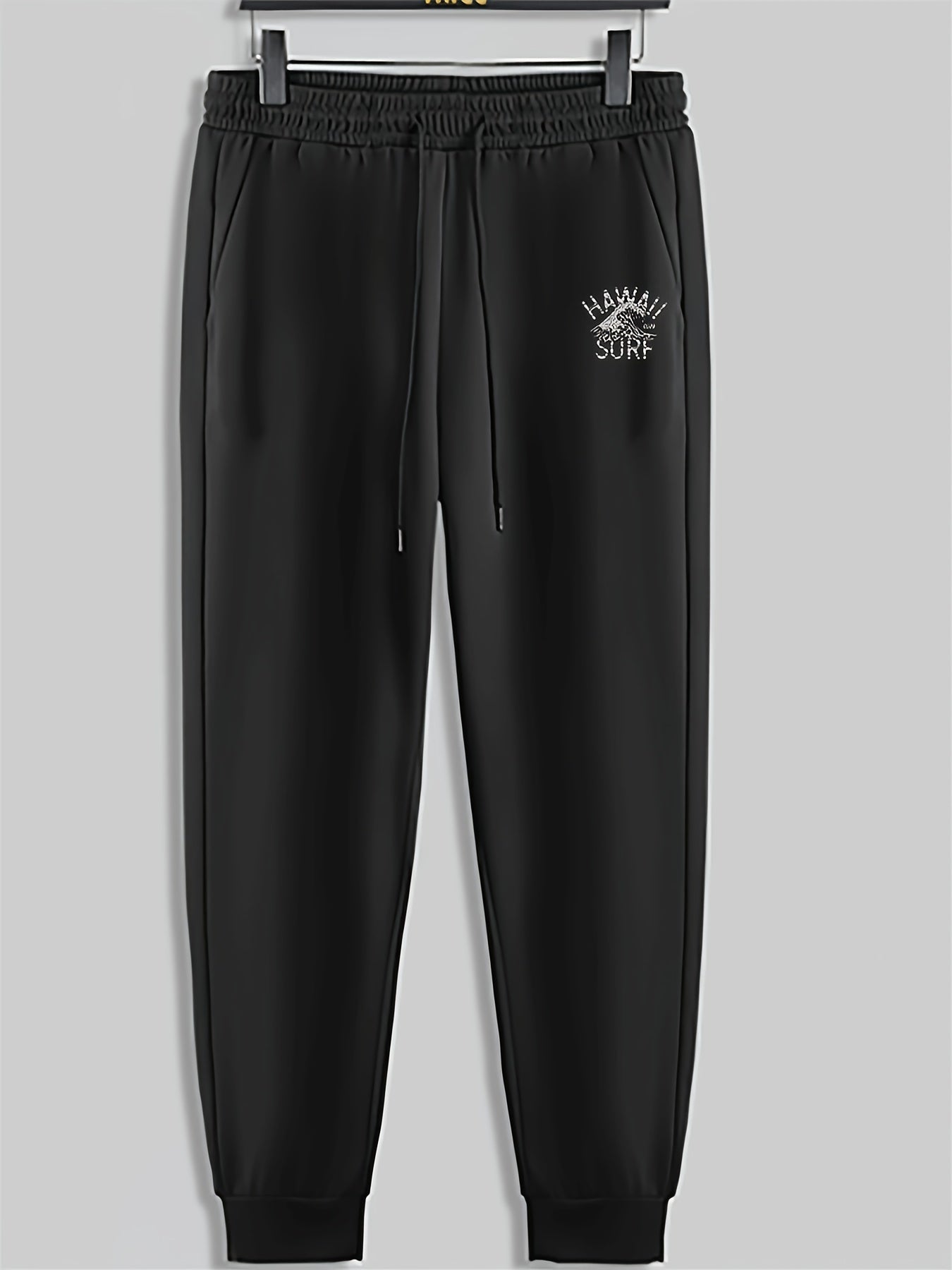 Mountain Capital Letters Print Men's Pants Drawstring Sweatpants