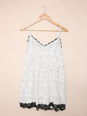 Polka Dot Lace Trim Cami Top