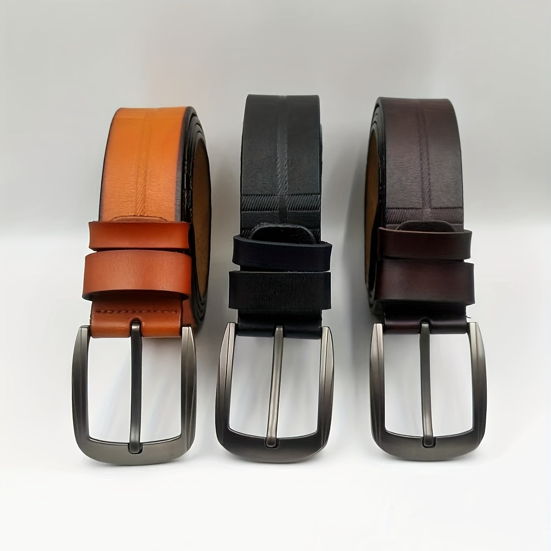 Men's Leather Belt Pin Buckle Waist Strap Casual Jeans Belt