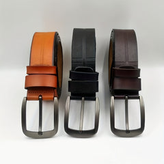 Men's Leather Belt Pin Buckle Waist Strap Casual Jeans Belt