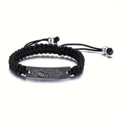 Rope Bracelet with Rugby Letter Graphic Charm