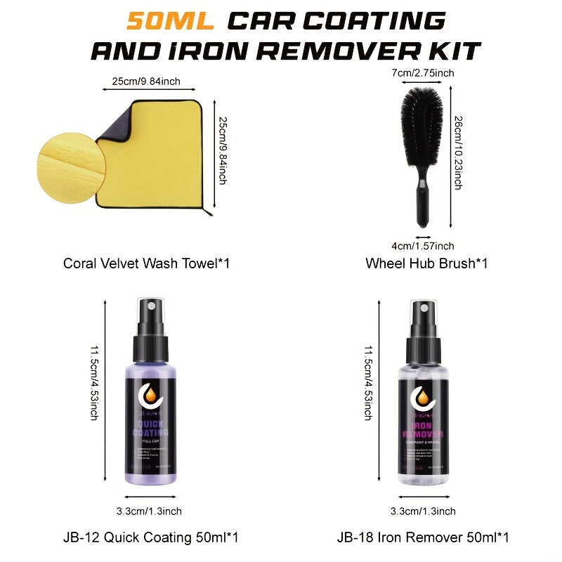 Car Coating & Iron Remover Kit 50-200ml Protect Wheels & Brake Discs