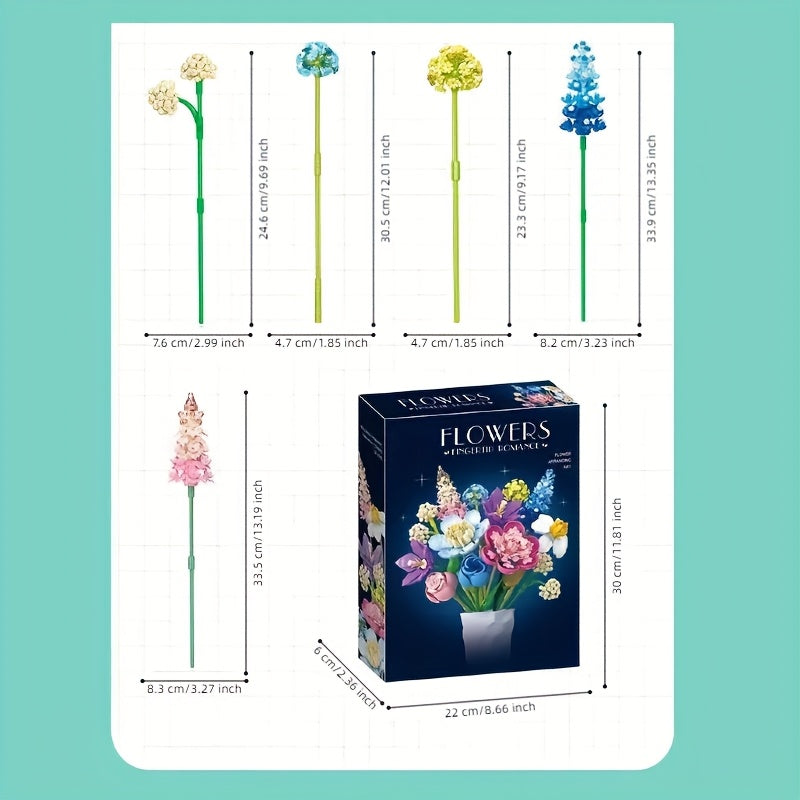 Adult Bouquet 1002pcs Flower Building Blocks Set Unique Home Decoration