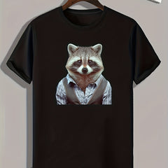 Brushy Animal Print Men's Graphic T-shirt Casual Comfy Tees