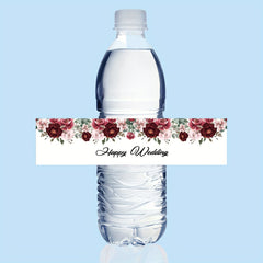 Elegant Wedding Water Bottle Sticker Set