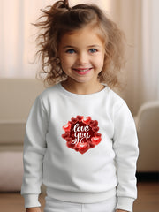 Girls Love You Pattern Crew Neck Sweatshirt for Spring Fall Christmas Gift