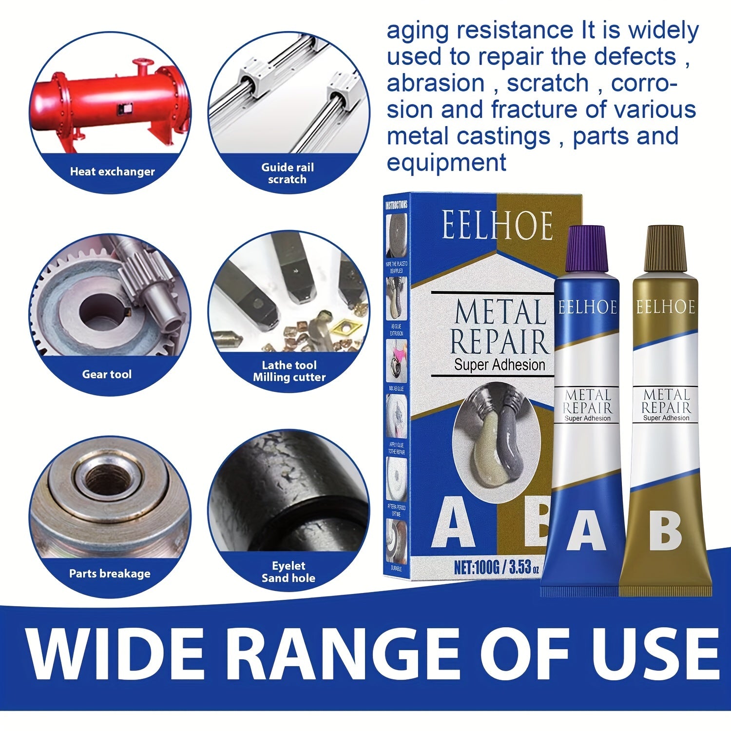 100g Magic Repair Glue AB Metal Cast Iron Repairing Adhesive
