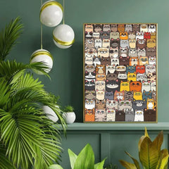 1000pcs Cat Puzzle with Hundreds of Cat Expressions and Large Frameless Design