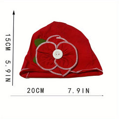 Baby Flower Beanie Hat Breathable Cotton