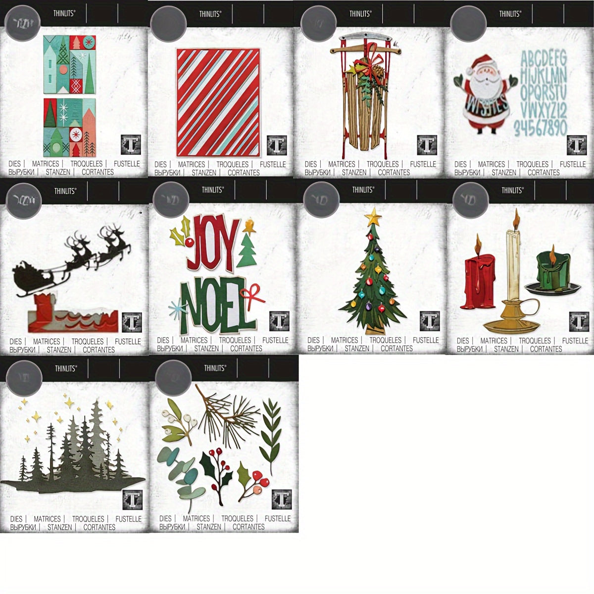 1pc Christmas Metal Cutting Dies Stencils Christmas Tree Letter Sleigh Scrapbook