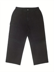 Wide Leg Cargo Jeans With Flap Pockets
