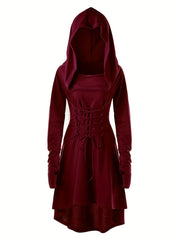 Long Sleeve Hooded Cosplay Dress Halloween Party Dress Women's Clothing