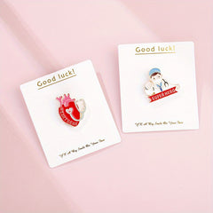 4pcs Creative Medical Care Heart Dripping Brooch