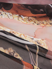 Marble Pattern Wrap Cover Up Skirt
