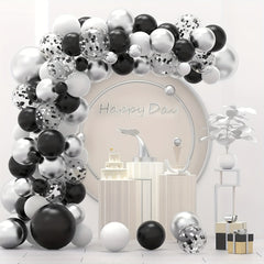 Silvery Balloons Garland Arch Kit - Graduation Birthday Anniversary Decor