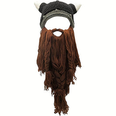Funny Knitted Beard Hat for Halloween Christmas