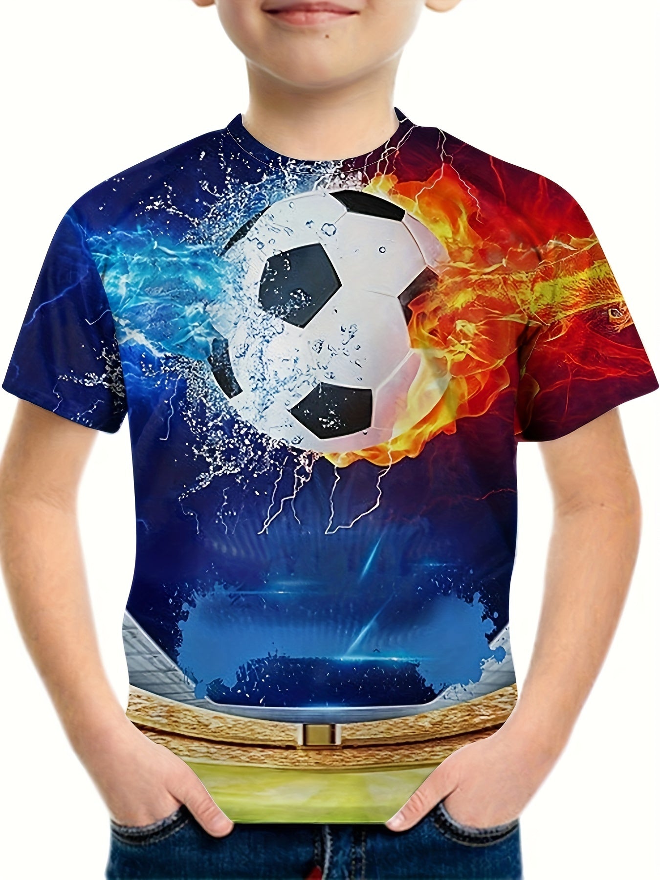 3D Dragon Pattern T shirt For Kids Short Sleeve Top Casual Tee