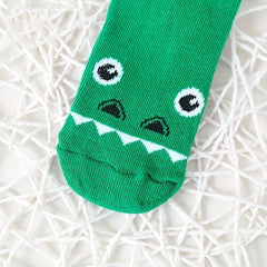 2 Pairs Kids Rainbow Striped Dinosaur Socks