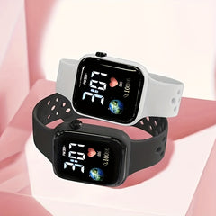 Square Watch Earth LED Student Electronic Watch