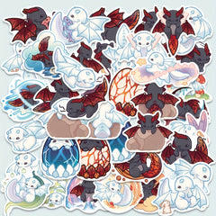 40pcs Cat Dragon Series Stickers For Laptop Helmet Water Cup Decor