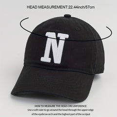 Patch Cotton Baseball Cap Solid Couple Dad Hat Unisex Casual Adjustable