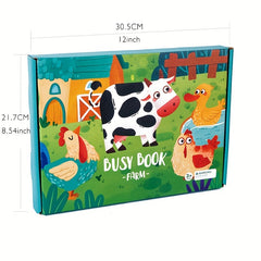 Montessori Busy Book Set: Dinosaur & Farm Learning Toys