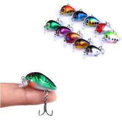 10pcs Plastic Bionic Crankbait Lure Mini Floating Hard Baits Fishing Tackle