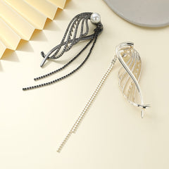 Vintage Angel's Wings Rhinestone Metal Twist Clip Hair Jaw Clip