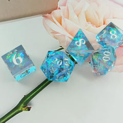High Clear Paper Solid Resin Dice Set - Tabletop Game Dice Accessories