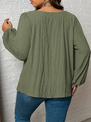 Women's Solid Lantern Sleeve Blouse