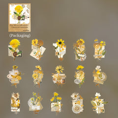 30pcs Literary Flower Bronzing Stickers for Romantic Decoration