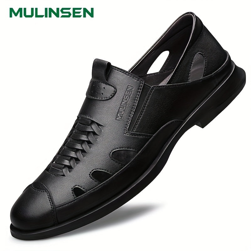 Men's Leather Sandals Breathable Anti-slip Outdoor Walking Sandals