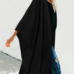 Solid Batwing Sleeve Kimono Cover Up
