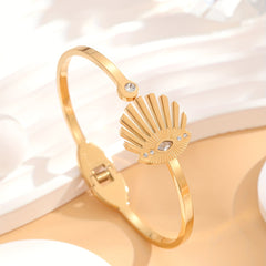 Stylish Rhinestone Eye Pattern Bracelet for Women and Girls