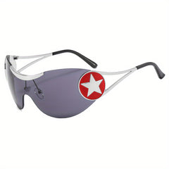 Y2K Pentagram Pattern Sunglasses UV Protection