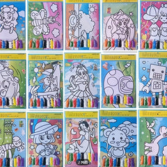 3pcs Cartoon Sand Painting Kit DIY Colored Paper Handicraft Craft Set