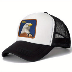 Eagle Embroidery Patch Baseball Cap Unisex Mesh Trucker Hat