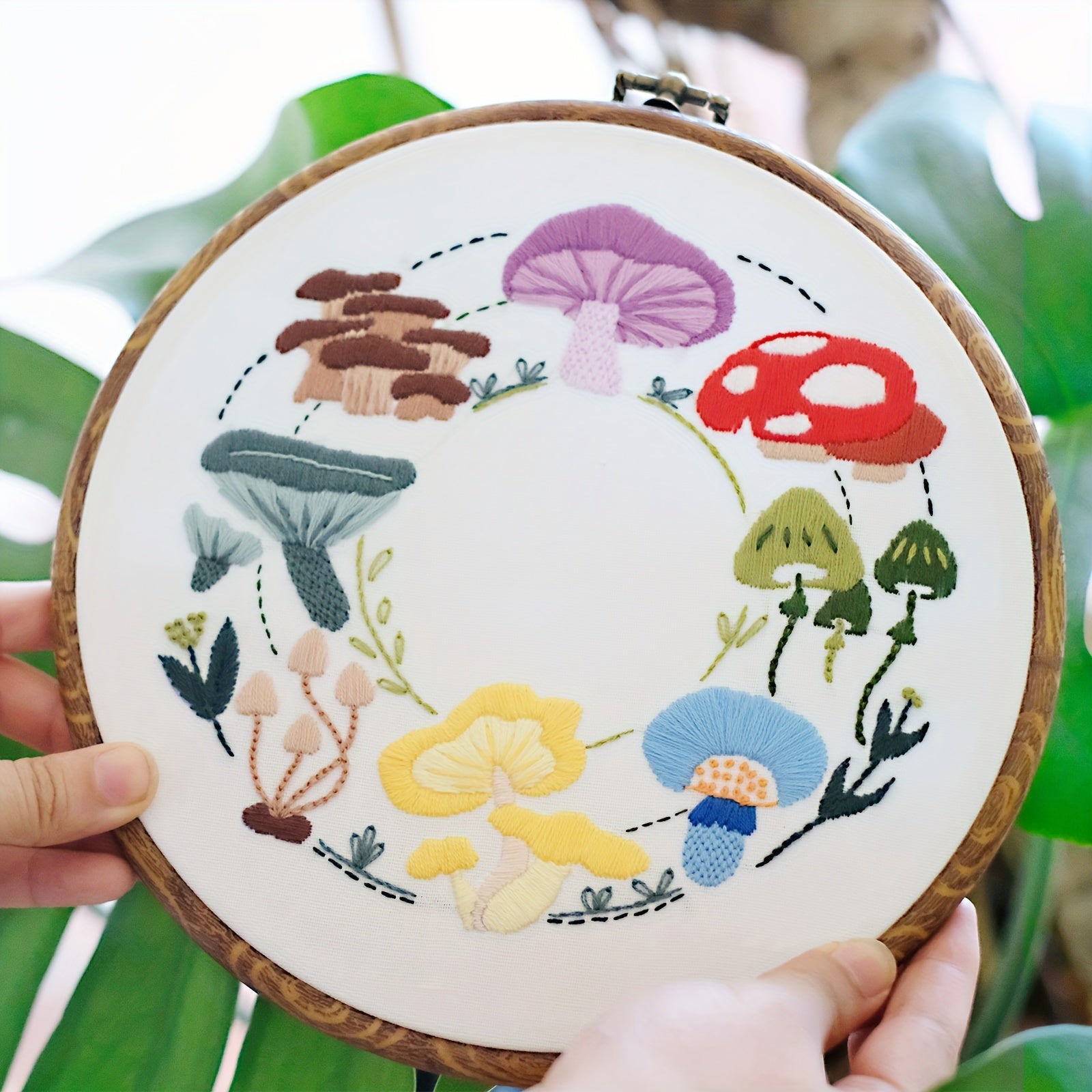 DIY Cactus & Mushroom Themed Embroidery Material Bag