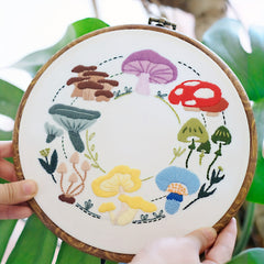 DIY Cactus & Mushroom Themed Embroidery Material Bag