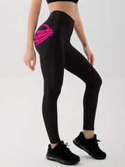 Skeleton Hands Print Sports Leggings High Stretch Workout Pants