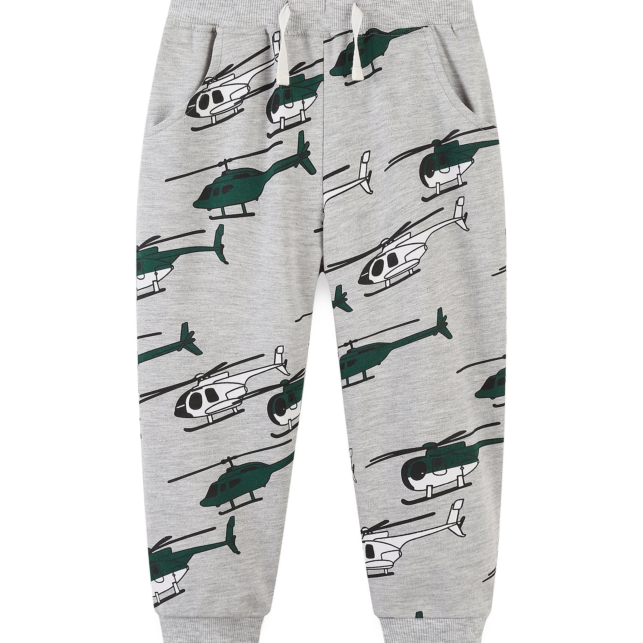 Kid's Helicopter Print Drawstring Sweatpants