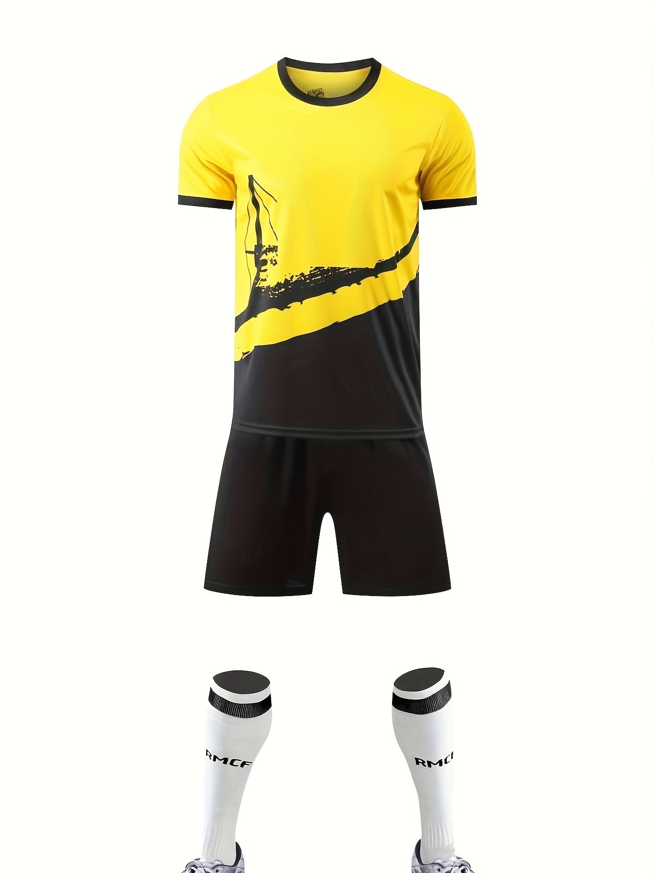 Kids Soccer Jersey & Shorts Set, Quick Dry, Stretchy, Moisture Wicking