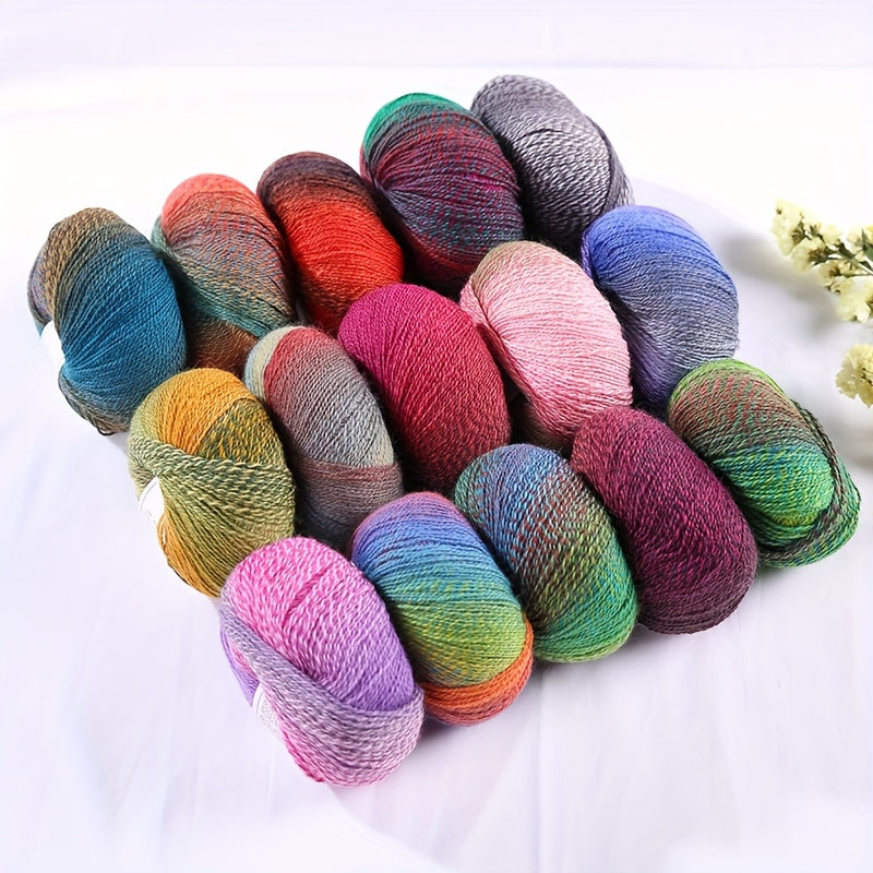 Rainbow Gradient Dyed Wool Yarn 1.7oz