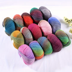 Rainbow Gradient Dyed Wool Yarn 1.7oz