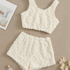 Star Pattern Fuzzy Pajama Set Women's Sleepwear