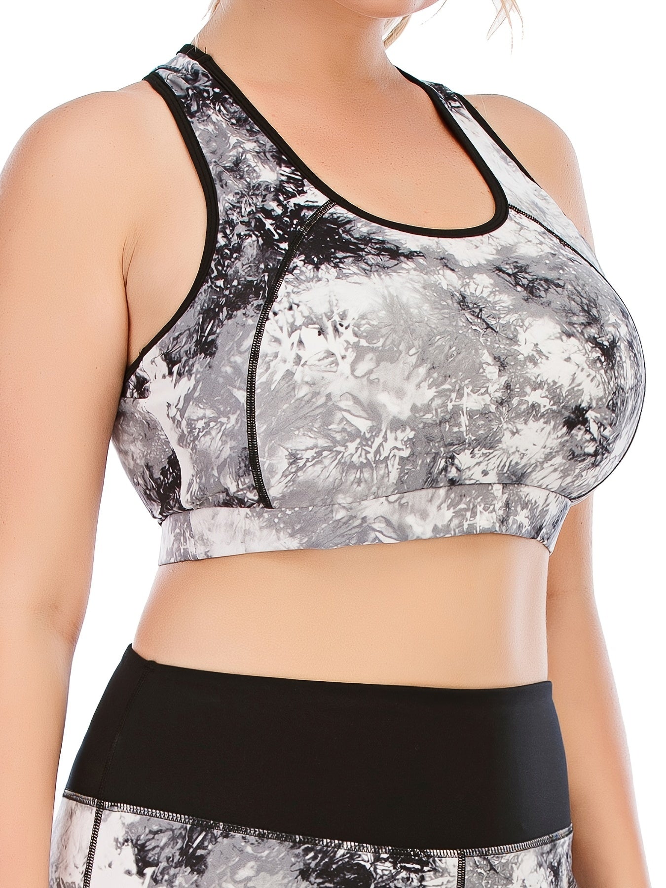 Random Print Sports Bra Women's Plus Medium Stretch Yoga