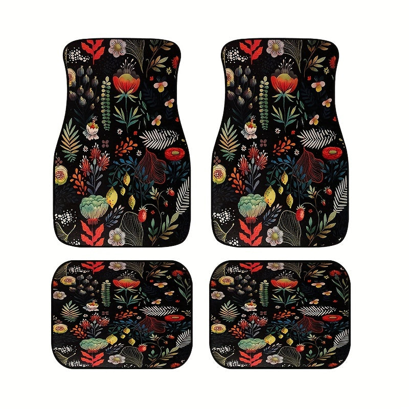 4pcs Daisy Butterfly Dragonfly Car Floor Mats Non slip And Stain resistant Mats